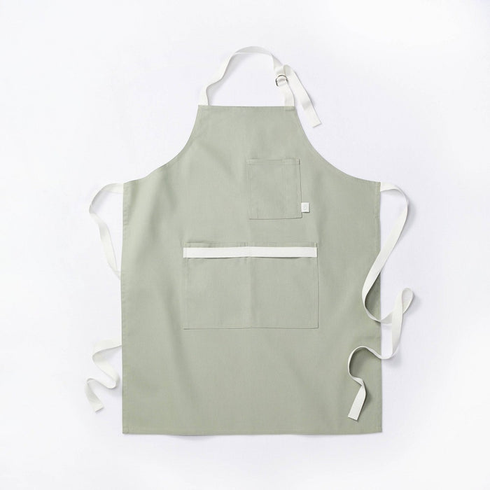 Adult Cooking Apron Sage Green - Figmint: Modern Kitchen Textile, Cotton, Pockets, OEKO-TEX Certified