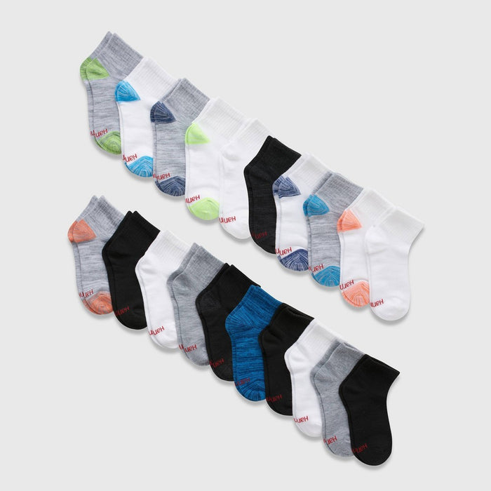 Hanes Boys' 20pk Ankle Socks - Colors May Vary L