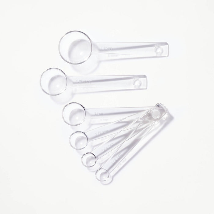 6pc Tritan Plastic Measuring Spoons Clear - Figmint