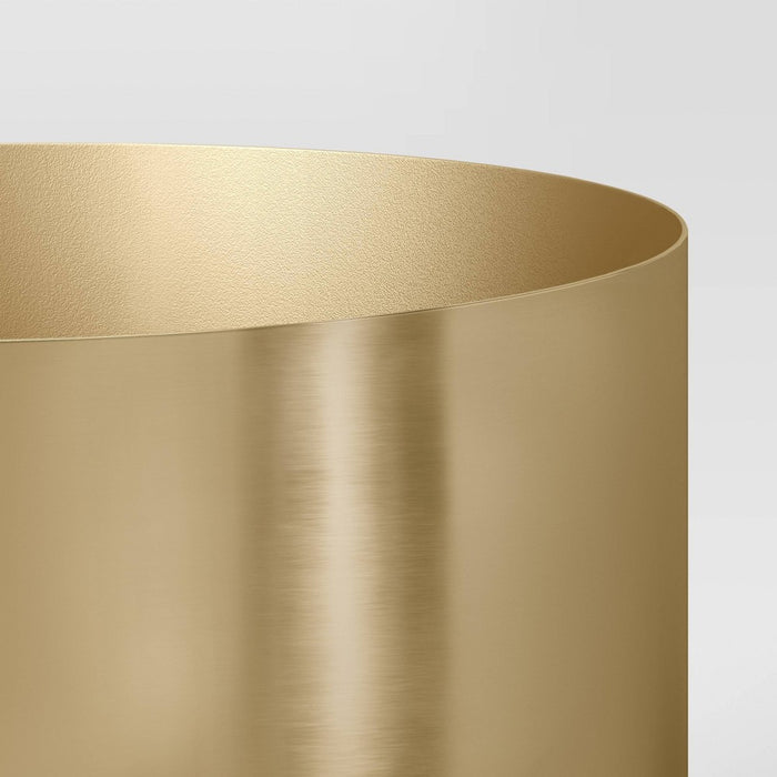Brass Stand Planter - Threshold: Cylindrical Lacquered, No Assembly, Indoor Use, Leakproof, 11.87" Height