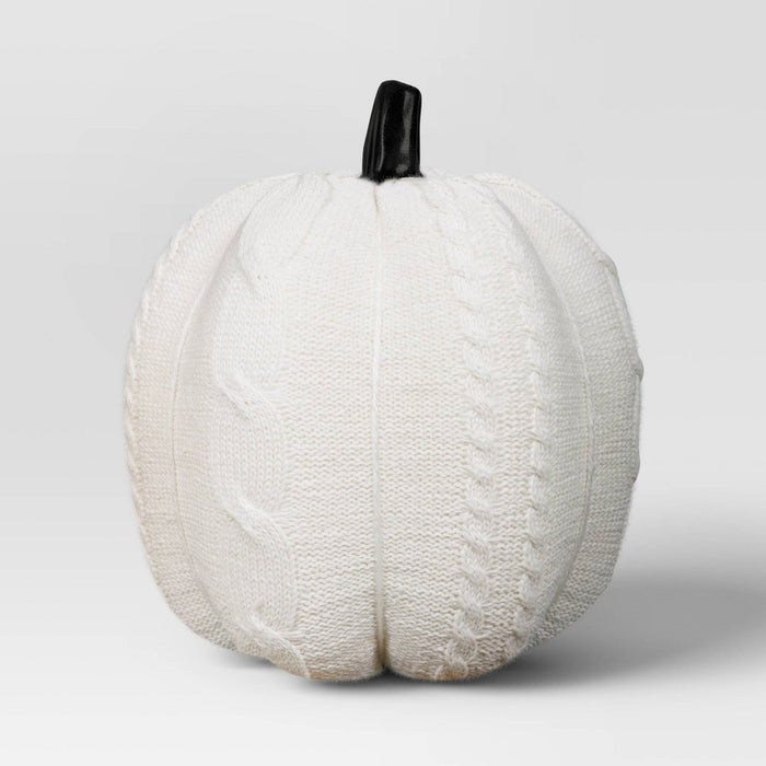 8.75" Halloween Knit Cable Pumpkin White - Hyde & EEK! Boutique