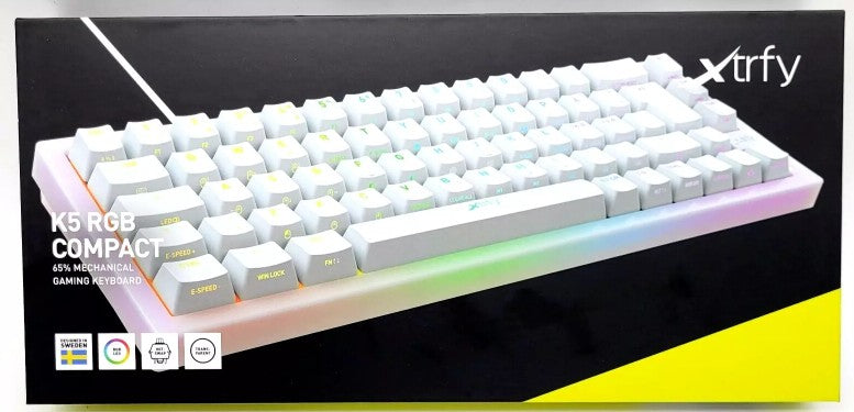 Xtrfy K5 Hotswap Prebuilt Kailh Red - 65% - White - RGB