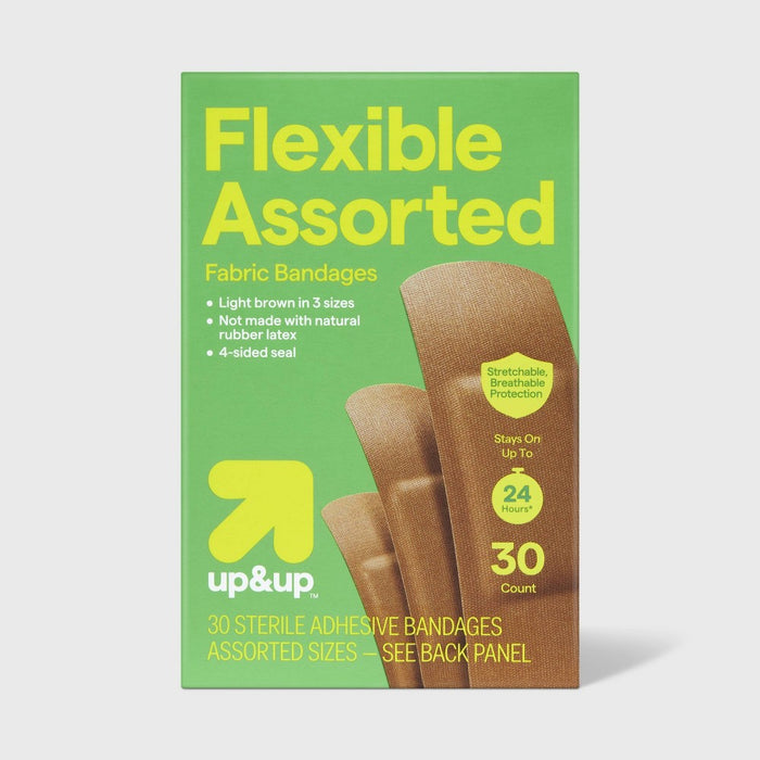 Skin Tone Assorted Size Flexible Bandages - Light Brown - 30ct - up&up