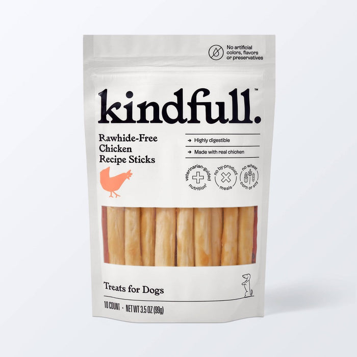 Rawhide-Free Chicken Recipe Stick Dog Treat - 3.5oz/10ct - Kindfull
