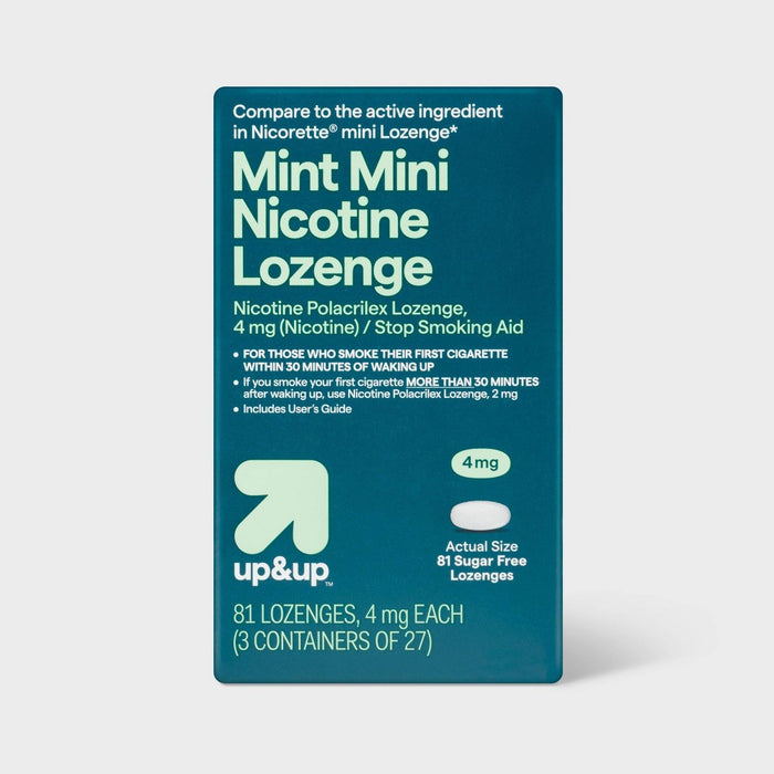 Nicotine 4mg Mini Lozenge Stop Smoking Aid - Mint - 81ct - up&up