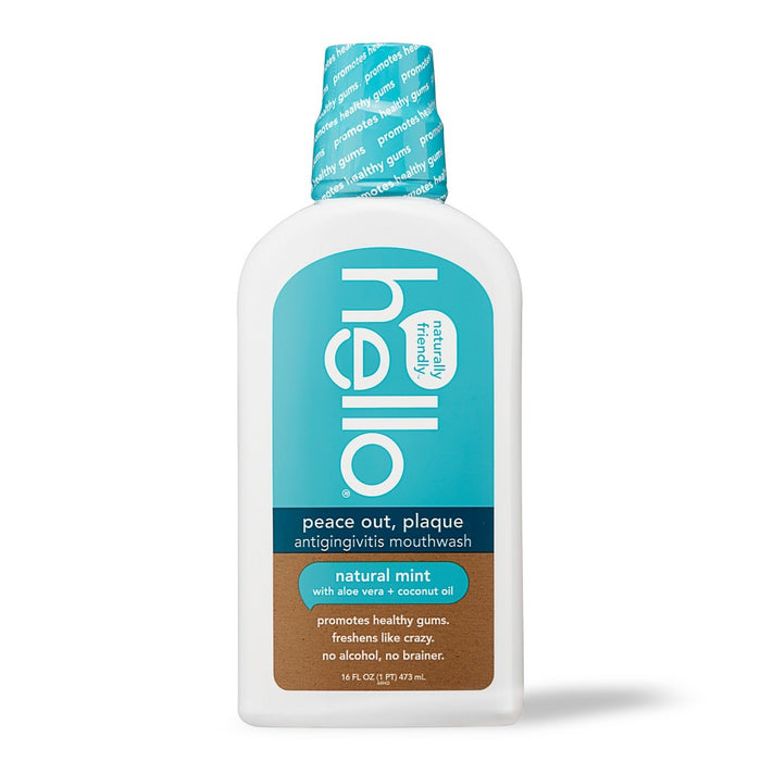 hello Peace Out Plaque Alcohol-Free and Vegan Mouthwash- 16 fl oz