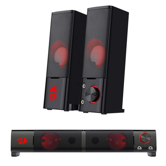 Redragon Orpheus GS550 Stereo 2.0 Speakers And Soundbar With Leds Black