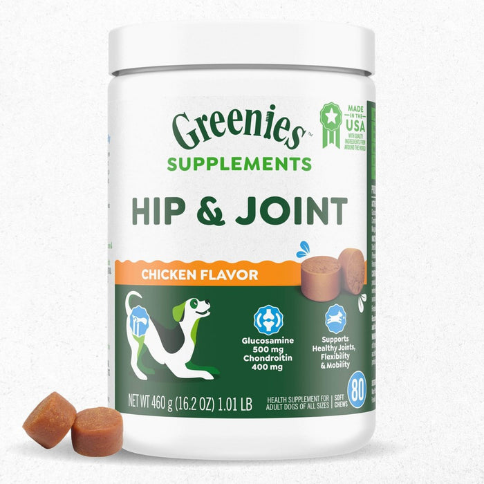 Greenies Hip and Joint Chicken Flavor Supplements for Dogs - 16.2oz/80ct