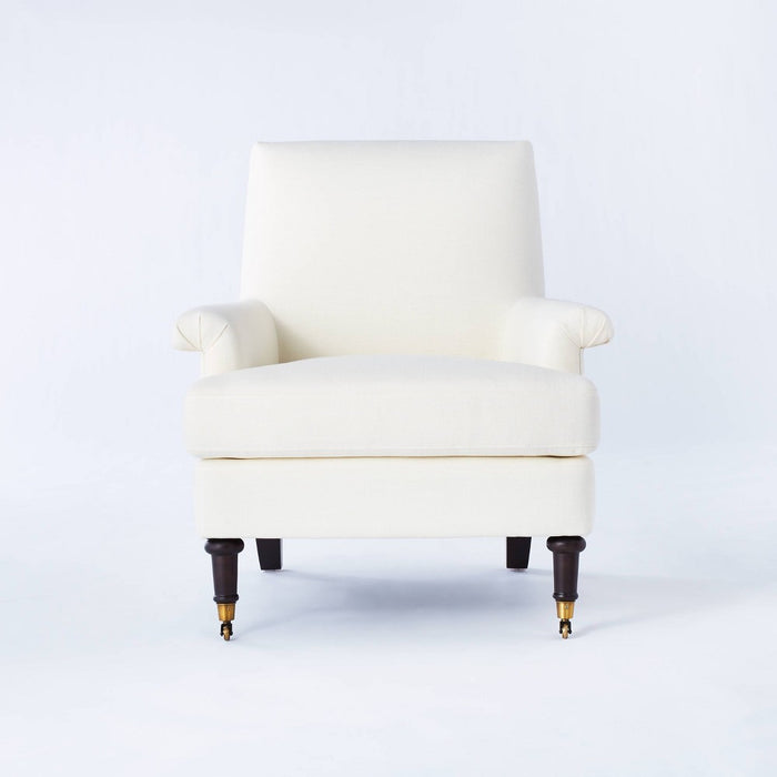 Mercer Rolled Upholstered Armchair with Casters Cream - Threshold designed with Studio McGee (LOCAL PICKUP ONLY)