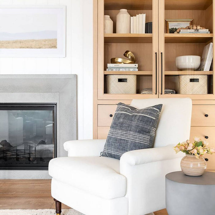 Mercer Rolled Upholstered Armchair with Casters Cream - Threshold designed with Studio McGee (LOCAL PICKUP ONLY)