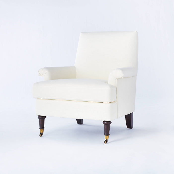 Mercer Rolled Upholstered Armchair with Casters Cream - Threshold designed with Studio McGee (LOCAL PICKUP ONLY)