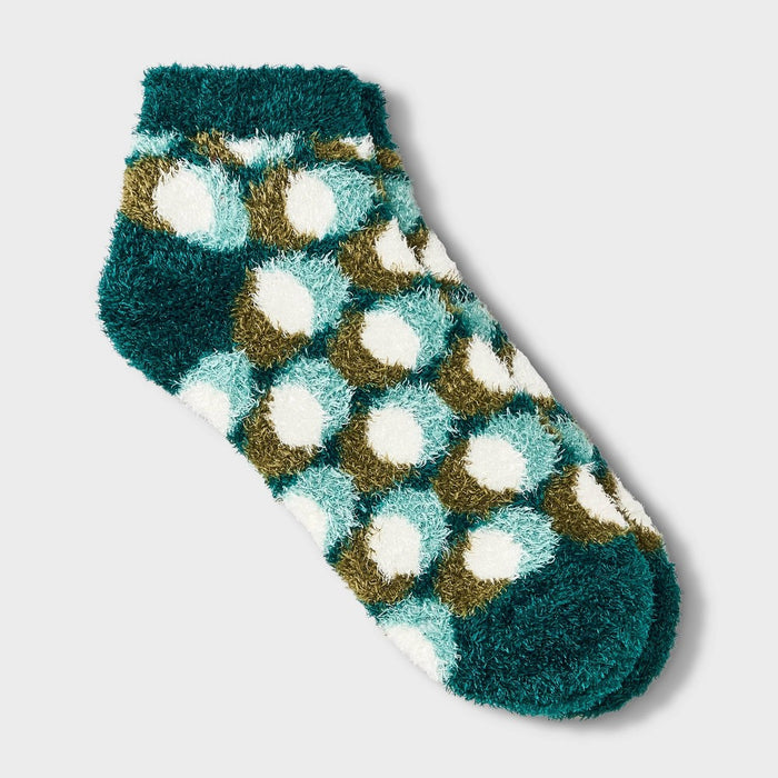 Women's Polka Dot Cozy Low Cut Socks - Auden Green 4-10