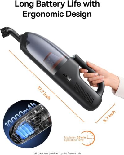 Baseus Handheld Cordless Vacuum Cleaner AP02 for Car, Pet Hair with LED Light