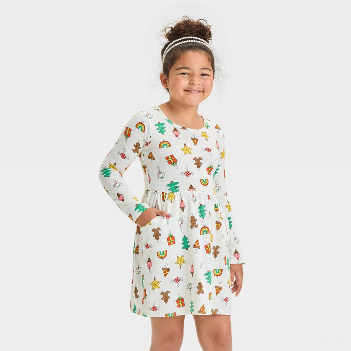 Long Sleeve Knit Dress Cat & Jack Off-White L *ADD 3 TO YOUR CART & 1 IS FREE!*