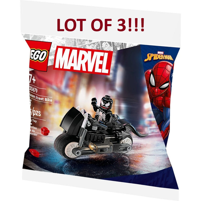 LOT OF 3!!! LEGO Marvel Venom Street Bike Building Toy 30679 LOT OF 3 *ADD 3 TO YOUR CART & 1 IS FREE!*