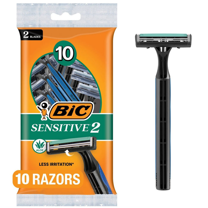 BiC Sensitive 2 Twin Blade Men's Disposable Razors - 10ct