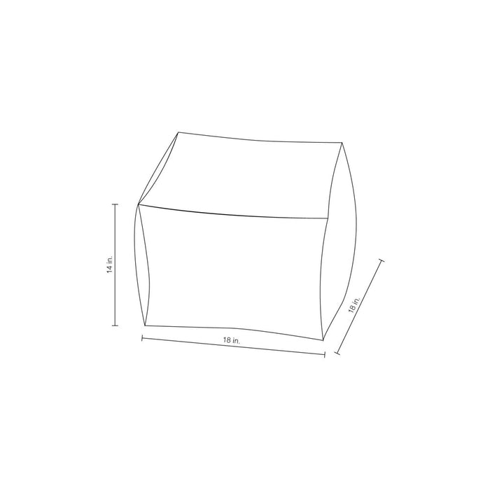 Warm Tone Block Dorm Pouf - Room Essentials: Upholstered Square Ottoman, No Assembly Required