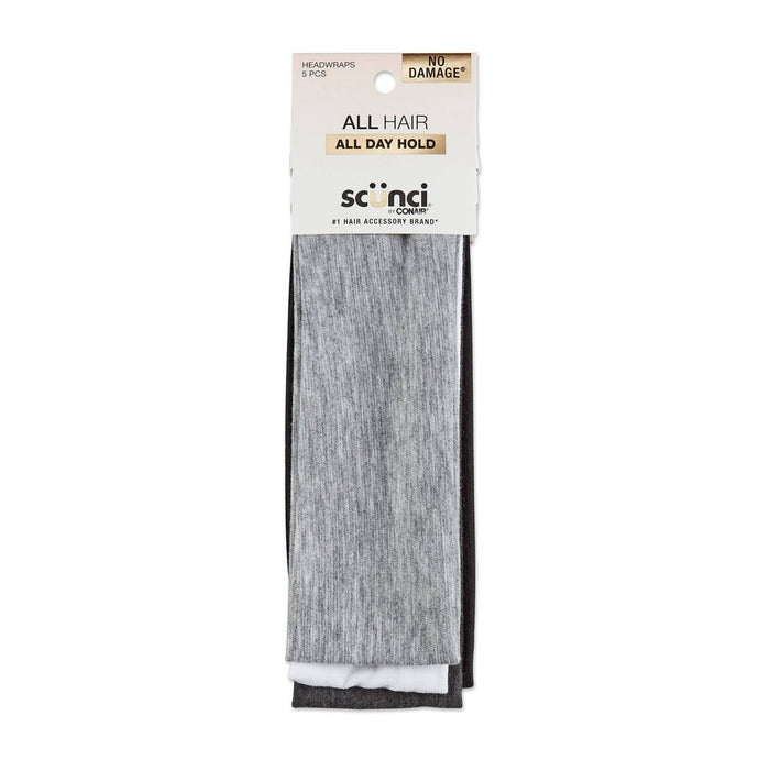 scunci No Damage Stretch Fabric Headbands - Neutral - All Hair - 5pk