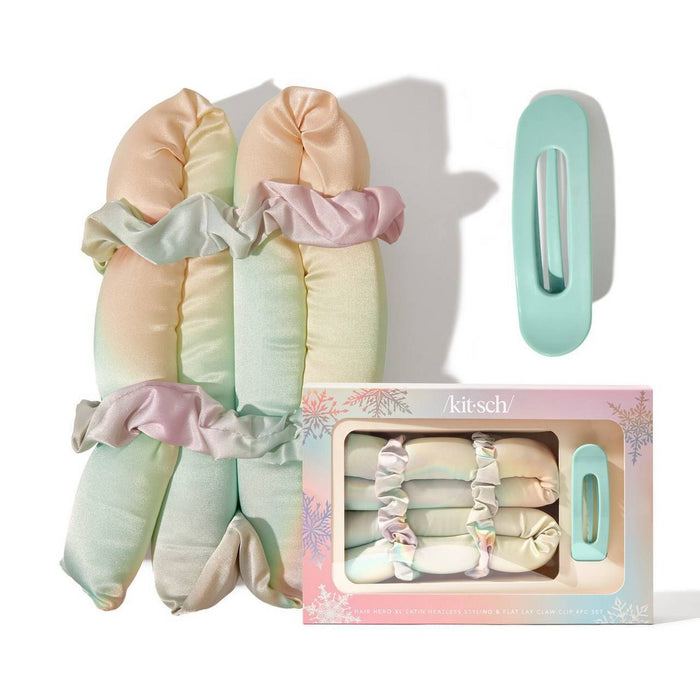 Kitsch Hair Hero XL Satin Heatless Styling & Flat Lay Claw Hair Roller - 4pc