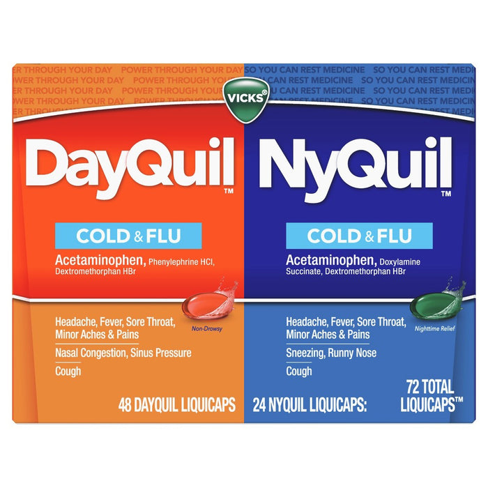Vicks DayQuil & NyQuil Combo Pack, 72 Count