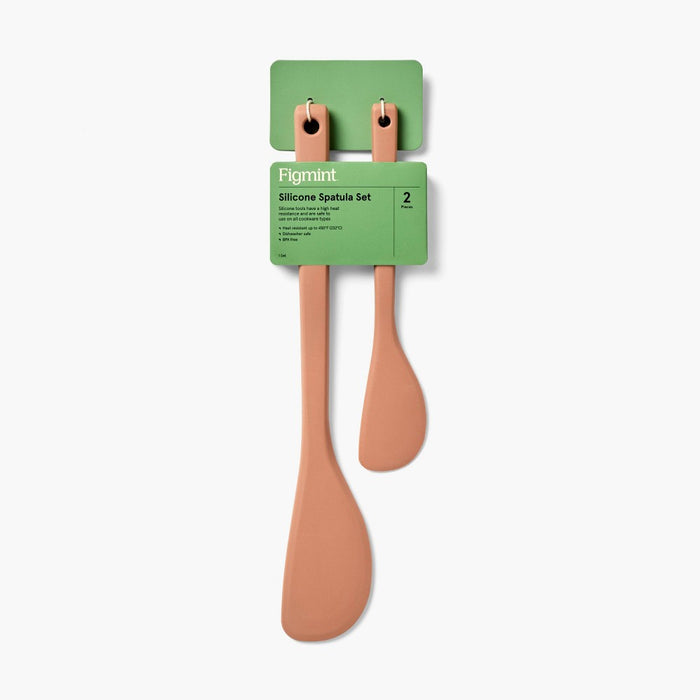 2pc Silicone Spatula Set Terracotta Orange - Figmint: Kitchen Utensil Set, Dishwasher-Safe, Adult Use