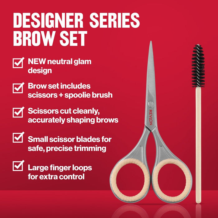 Revlon Designer Series with Brow Scissor and Spoolie Brush Set - 2pc