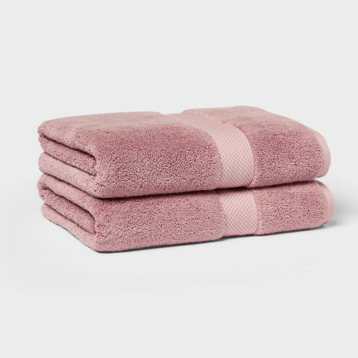 2pk Performance Plus Bath Towels Rose Pink - Threshold