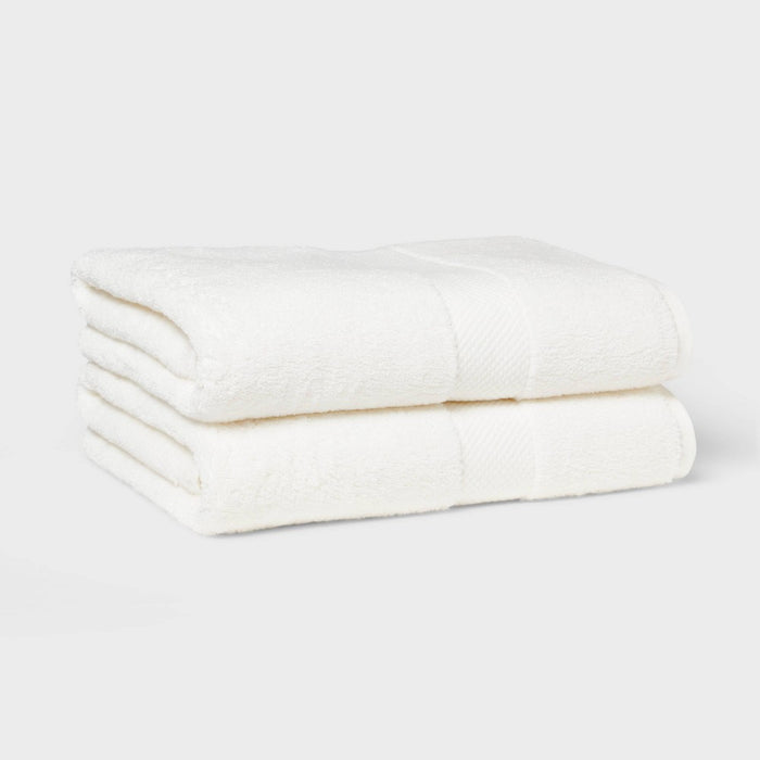 2pk Performance Plus Bath Towels White - Threshold