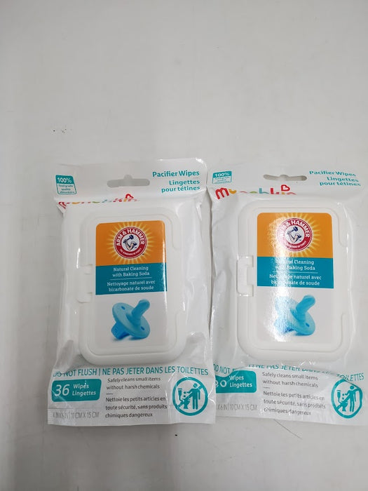 2 PACK !! Munchkin Arm & Hammer - 36 Pacifier Wipes