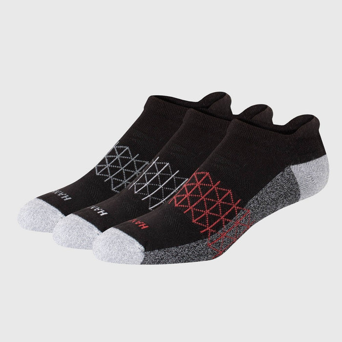 Hanes Premium Men's 3pk Absolute Active Low Cut Socks - Gray/Black/Red 6-12