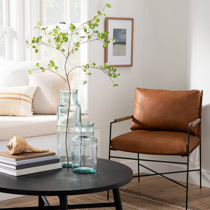 Faux Leather & Metal Accent Chair - Black/Brown - Hearth & Hand with Magnolia (LOCAL PICKUP ONLY)
