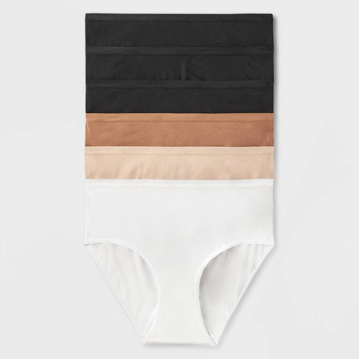 Women's 6pk Hipster Underwear - Auden Solid Mix 1X