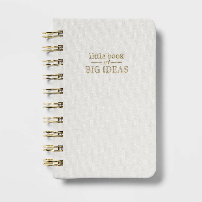96 Sheet College Ruled Journal 4x5.5 Spiral Cream Linen - Threshold