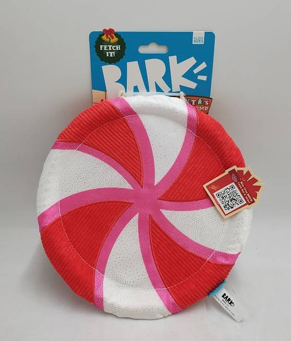 BARK Holiday Santa's Workchomp Peppermint Fetch Dog Plush Toy