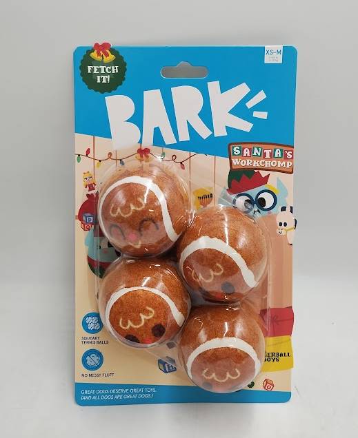 BARK Holiday Santa's Workchomp Gingerball Boys Dog Ball Toy
