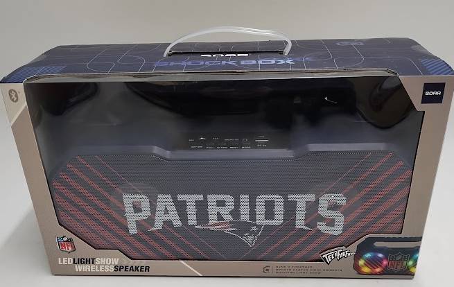 NFL New England Patriots Wireless BoomBox Dual Speaker with FM Radio