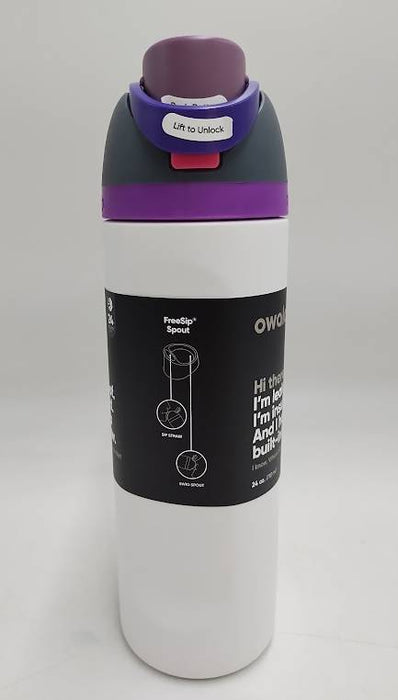Owala FreeSip 24oz Stainless Steel Water Bottle - Sleek READ DESCRIPTION