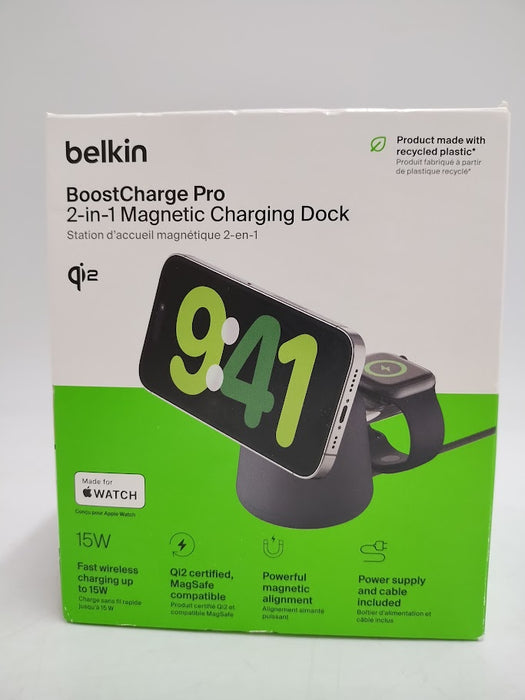 Belkin 2-in-1 Wireless Charging Dock with MagSafe - Charcoal SEE DETAILS