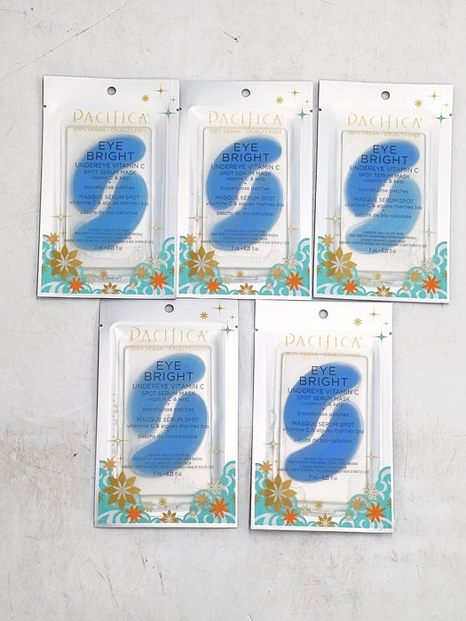 5 PACK ~ Pacifica Eye Bright Undereye Vitamin C Spot Serum Mask - 0.23 fl oz