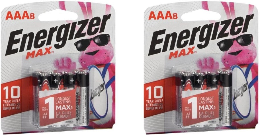 2 PACK!!! Energizer 8pk (16 TOTAL) MAX Alkaline AAA Batteries - EXP: 12/2036