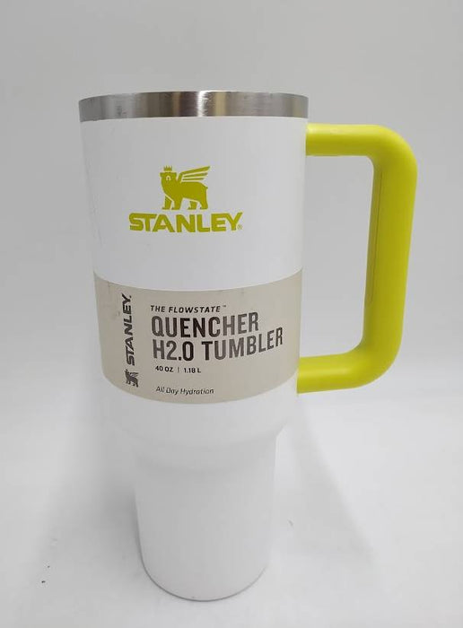 Stanley 40oz Stainless Steel H2.0 Tumbler - White/Electric Yellow SEE DETAILS