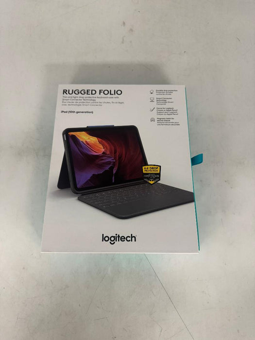 Logitech Rugged Folio for iPad 10th Genand A16 - Oxford Gray