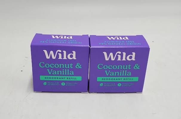2 PACK ! Wild - Coconut & Vanilla - Aluminum Free Deodorant Refill - 1.4oz