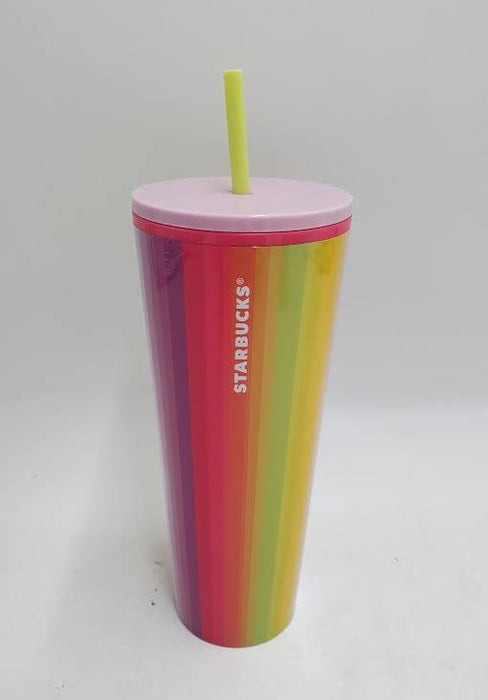 Starbucks 2025 Venti Rainbow Striped Cold Cup (24 oz.) READ DESCRIPTION