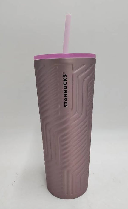 Starbucks 2025 Geometric Soft Rose Stainless Steel Tumbler Venti 24oz SEE DETAIL