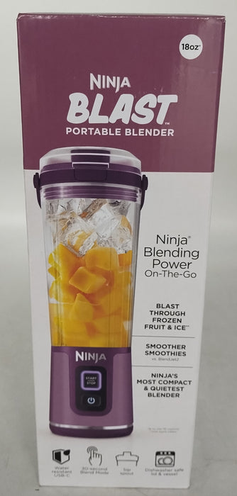 Ninja Blast 18oz Portable Blender Passion Fruit BC151PR: Cordless Personal Smoothie Blender, Stainless Steel Blades