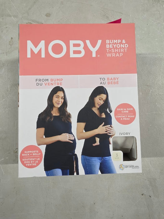Moby Bump & Beyond T-Shirt Baby Wrap Carrier, Ivory – Size 3 (Large)
