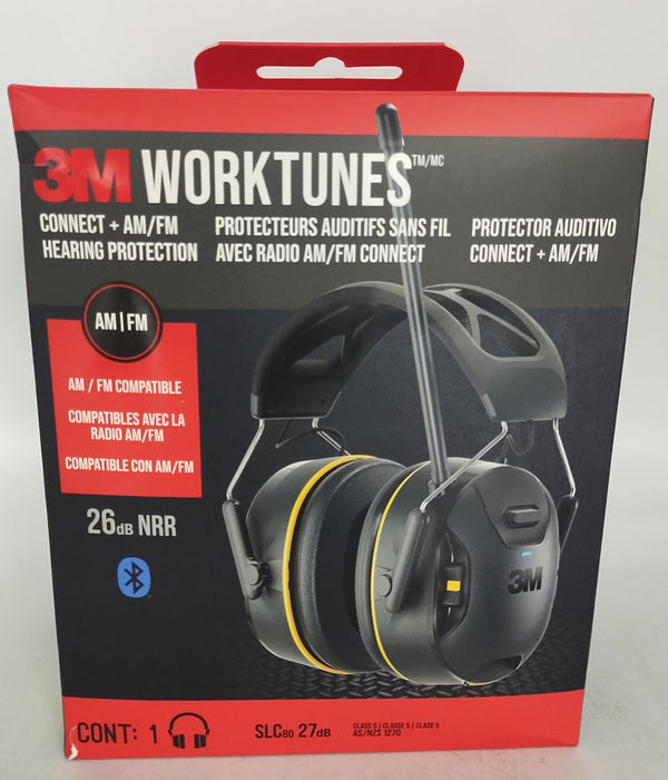 3M Company WorkTunes Connect AM-FM Wireless Hearing Protector with Bluetooth Black