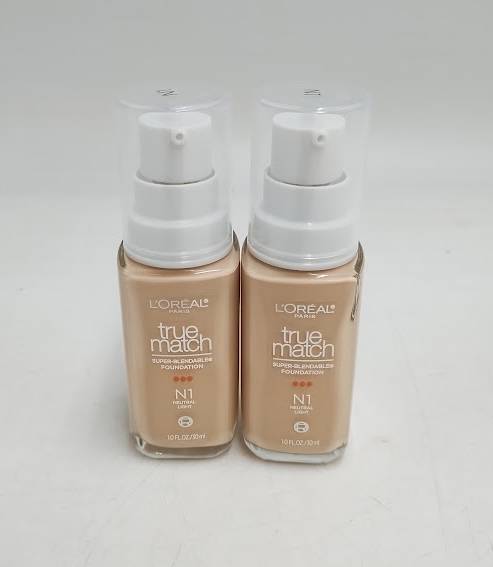 2 PACK!! L'Oreal Paris True Match Super Blendable Foundation - N1 - 1 fl oz