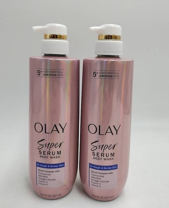 2 PACK!! Olay Super Serum Body Wash for Rough and Bumpy Skin - 18.5 fl oz